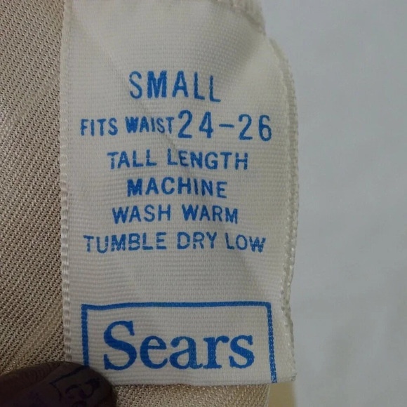 Vintage Sears The Doesnt Slip Half Slip Women Size S TALL 24-26 Waist Tan Slit - Picture 4 of 5